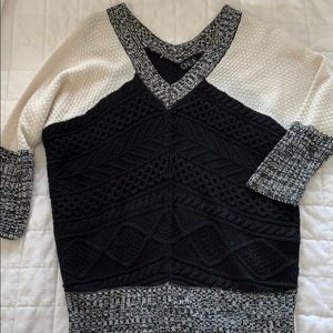 Nordstrom Color block texture tunic sweater